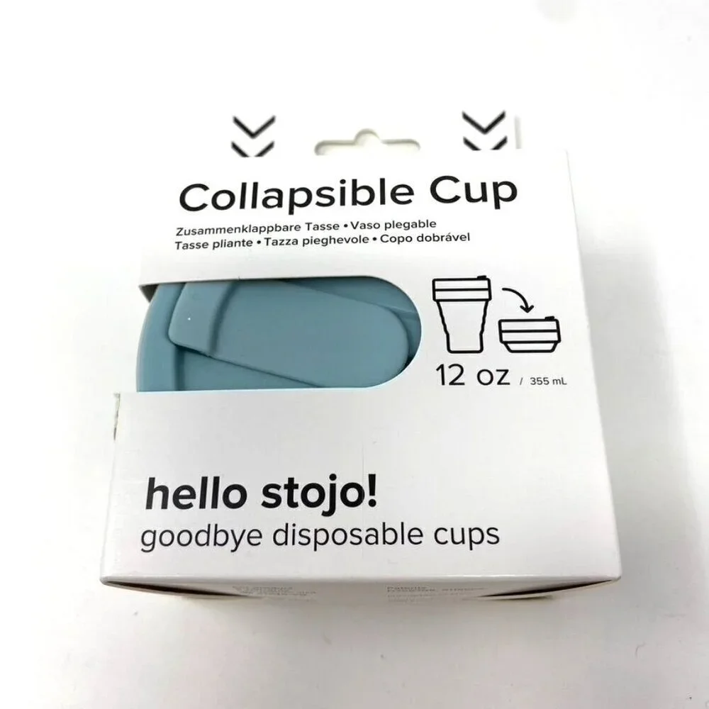 STOJO Collapsible 12 OZ Reusable To-Go Pocket Size Cup Hot/Cold Aquamarine